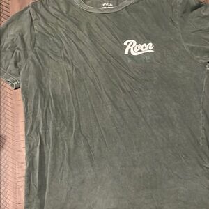 RVCA Green Short Sleeve Tee Casual Crew Neck